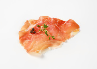 air dried ham with thyme and pepper