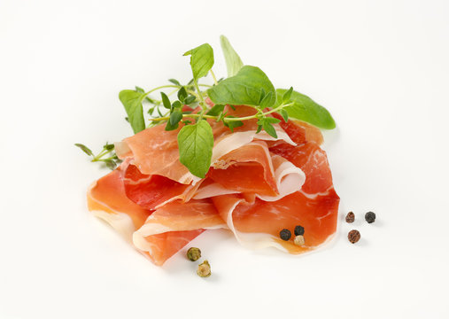 air dried ham with thyme and pepper