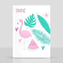 Tropical concept with flamingo