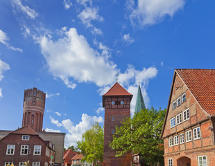 Fototapeta premium Lüneburg, Altstadt-Impressionen, alter Wasserturm