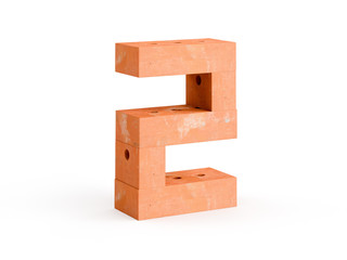 Obraz premium 3d render brick digits CG on white background