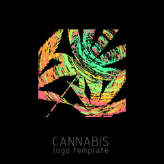 Cannabis creative logo. Marijuana colorful symbol