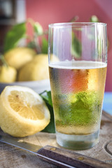 Sicilian Radler on chopping board