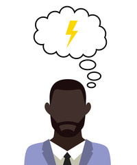 Mann überlegt - Blitz