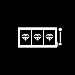 Diamond slot reels icon black and white vector illustration