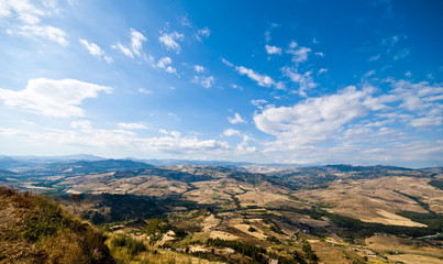 Fototapeta na wymiar view from Sicily Enna Agira northward