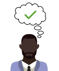 Mann überlegt - Haken