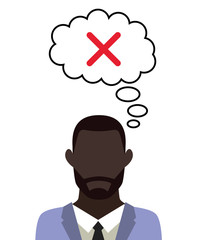 Mann überlegt - Kreuz