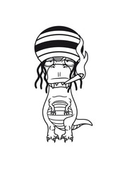 raggae jamaika kiffen bekifft kiffer weed hanf joint rauchen drogen party fleischfresser böse monster tyrannus saurus rex t-rex groß comic cartoon dinosaurier saurier dino