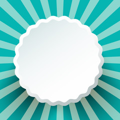 Abstract Paper Cut Circle on Blue Background. Star Shape Retro Backdrop.