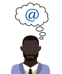 Mann überlegt - E-Mail