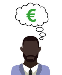 Mann überlegt - Eurosymbol