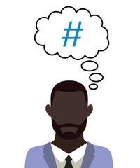 Mann überlegt - Raute