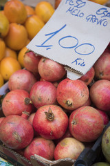 Pomegranates at typical market Catania