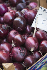 Tropea onion at fish market Catania Sicily
