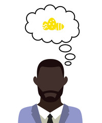 Mann überlegt - Ostereier