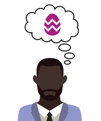 Mann überlegt - Osterei