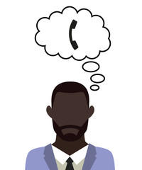 Mann überlegt - Telefon