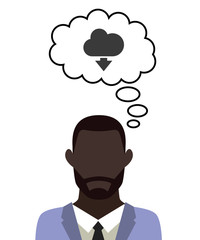 Mann überlegt - Wolke - Herunterladen