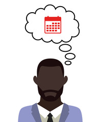 Mann überlegt - Kalender