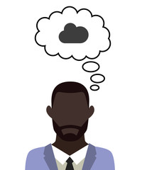 Mann überlegt - Wolke