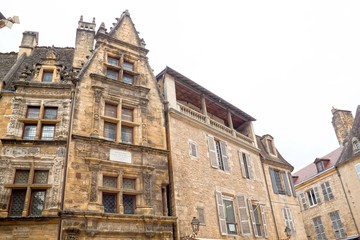 Fototapeta na wymiar Buildings in Sarlat la Caneda made of stone, France