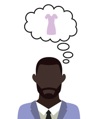 Mann überlegt - Kleid