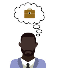 Mann überlegt - Koffer