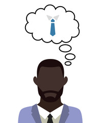 Mann überlegt - Krawatte