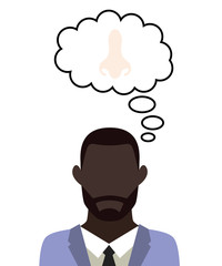 Mann überlegt - Nase