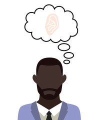 Mann überlegt - Ohrmuschel