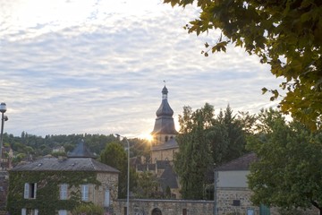 Sarlat la Caneda with a wonderful sunset in France