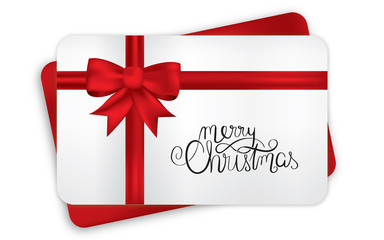 Geschenkkarte mit Schleife - Frohe Weihnachten