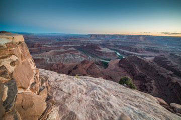 Panorama of Dead Horse Point State Park and Colorado River in Utah
