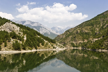 Plakat Komani lake in Albania