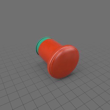 Old red and green knob