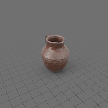 Brown ceramic pitcher