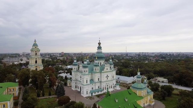 Holy Trinity Cathedral in Chernihiv, Ukraine. Aerial view.