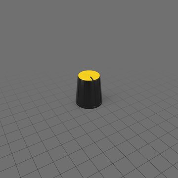 Knob with yellow top for electronics