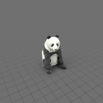 Stylized panda sitting
