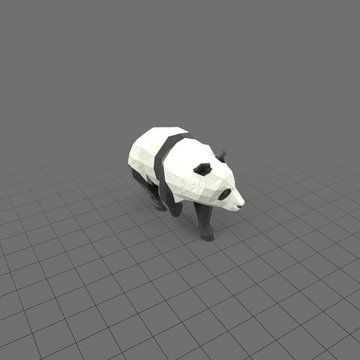 Stylized panda walking