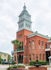 FERNANDINA BEACH, FL - FEBRUARY 15, 2016: City buildings on a overcast day. This is a famous...