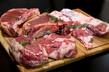 Raw fresh meat Ribeye Steak. Meat for steak. Raw meat. 