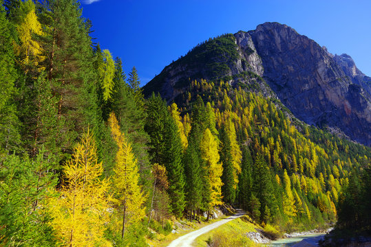 Alpine landscape in the Dolomites, Italy, Europe
