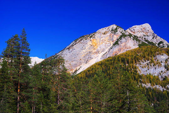 Alpine landscape in the Dolomites, Italy, Europe