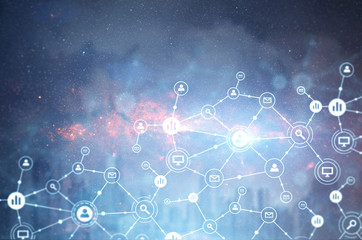 Network in a night sky