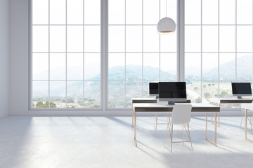 White office interior, magnificent view