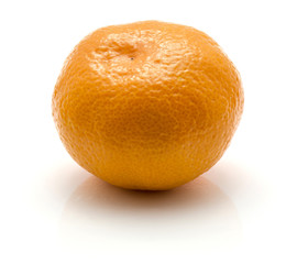 One tangerine isolated on white background.