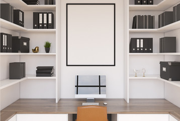 White CEO office interior, poster