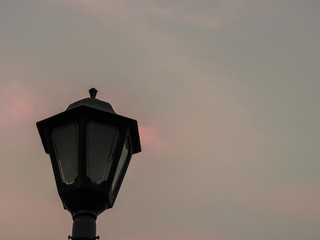 Fototapeta na wymiar Lamp post at dusk